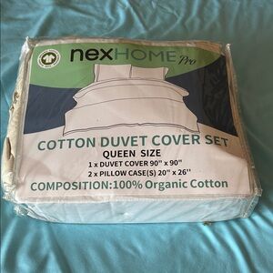 Cream Cotton Duvet Cover Set - Queen